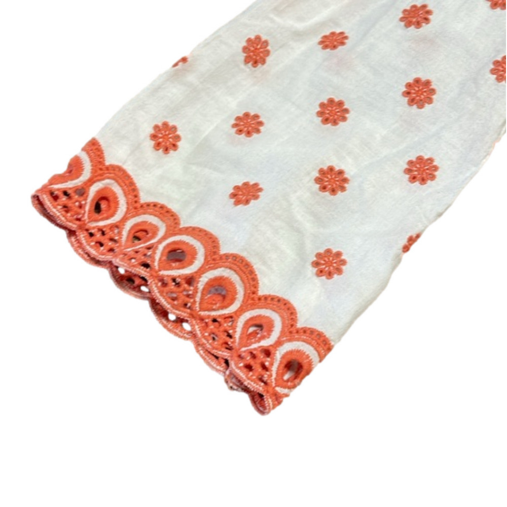 Robert Graham Floral Tunic Brandy Apricot and White Eyelet Embroidery Size M - Picture 5 of 10